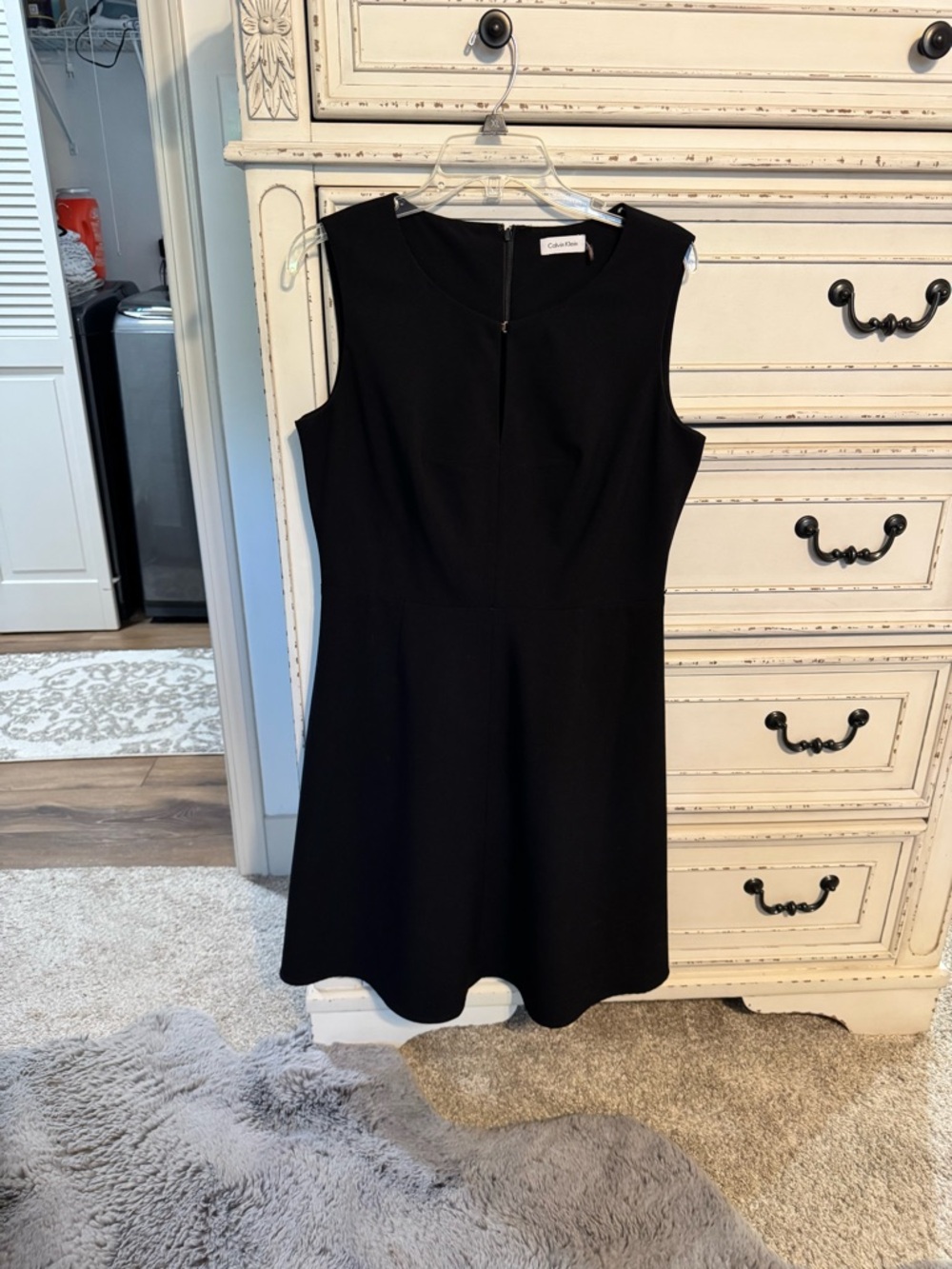 Calvin Klein Black Sleeveless Fit-and-Flare Mini Dress